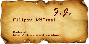 Filipov József névjegykártya